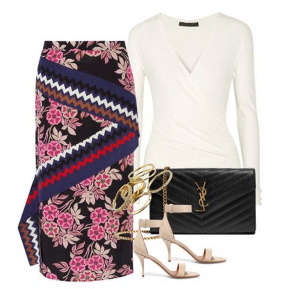 MSGM Printed Silk Crepe de Chine Skirt - Picture 3 of 15